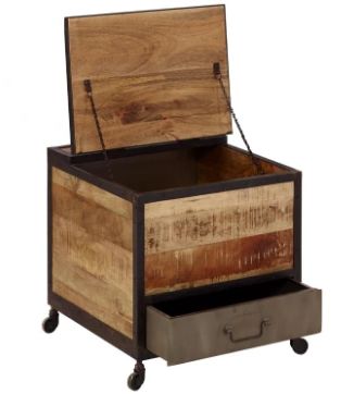 Jaipur Furniture New Monk Rustic Sawan Iron Bar Box Table-2