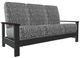 Telescope Casual Leeward Agra Classic/Graphite Fabric/Polymer Outdoor Cushion Three-Seat Sofa with Chestnut Rustic Polymer Arms-0