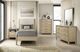 Elements International Jonas Natural/White Twin Upholstered Panel Bed-1