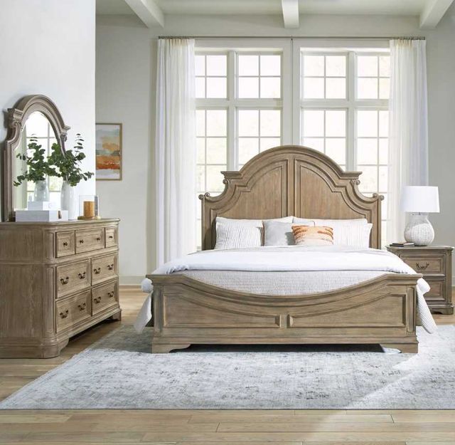 Liberty Furniture Magnolia Manor 4-Piece Weathered Bisque California King Panel Bedroom Set-1