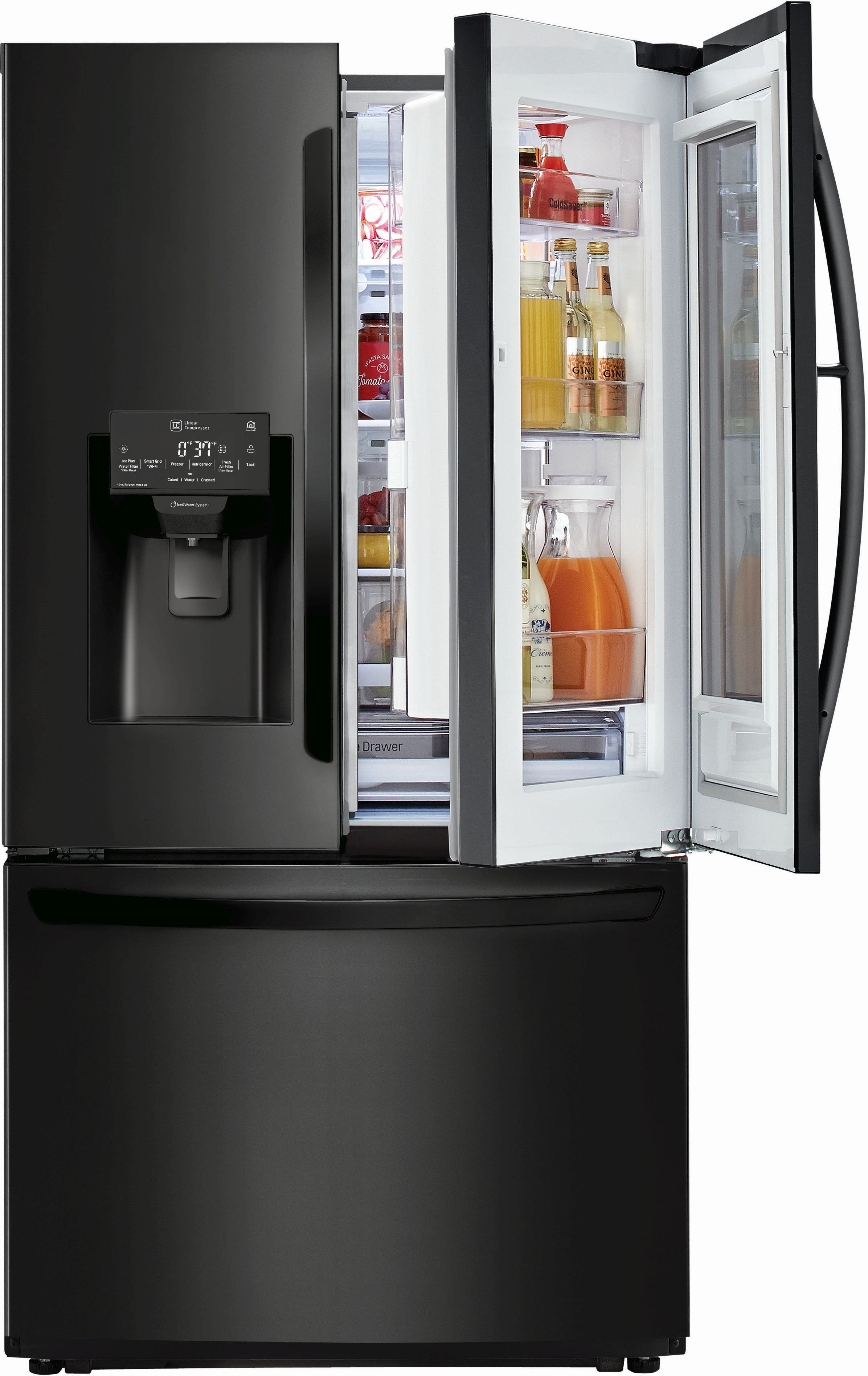 LG 26 Cu. Ft. French Door Refrigerator-Matte Black Stainless