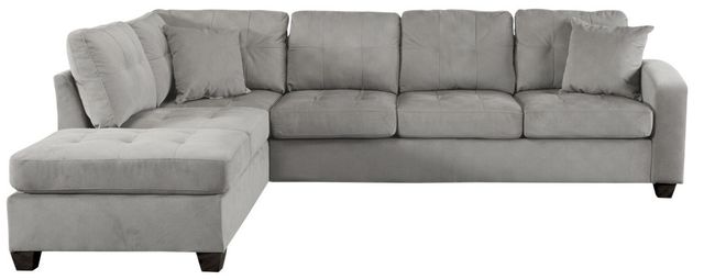 Mazin Furniture Emilio 2-Piece Taupe Reversible Sofa Chaise Sectional-3