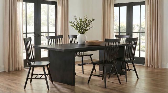 Coaster® Decker 7-Piece Black Wood Dining Table Set-1