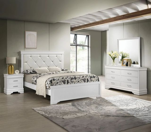 Crown Mark Amalia White Nightstand-1