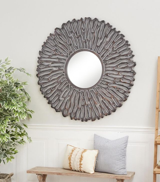 Deco Marche Gray Starburst Wall Mirror-4