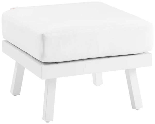 Linon Alora White Aluminum/Fabric Outdoor Ottoman-0