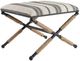 Linon Logue Campaign Black/Cream Accent Stool -0