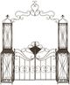 Deco Marche Black Metal Outdoor Scrollwork Arched Gate Garden Arbor with Pillars and Latch Lock Closure-0