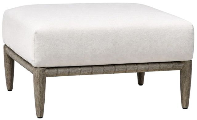 Uttermost® Borneo Oyster White Fabric Cushion Indoor-Outdoor Ottoman-0