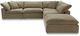 Moe's Home Collection Terra Condo Dream 5-Piece Desert Sage L-Shaped Modular Sectional and Ottoman-1