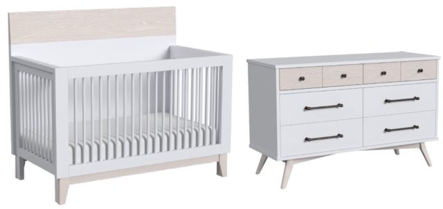 Westwood Design Rowan 2-Piece Ash Linen Baby Nursery Bedroom Set-0