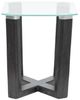 Magnussen Home® Wexler Black Truffle End Table with Clear Glass Top-3