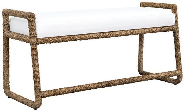 Uttermost® Araiza White Fabric Bench-0