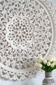 A & B Home Rustic White Round Carved 3D Wall Decor-2