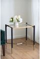 A & B Home Park View Glass Top Occasional Table with Matte Black and Gold Frame-3