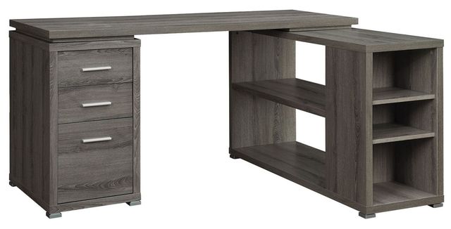 Coaster® Yvette Weathered Grey L-Shape Office Desk-0
