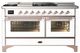 Ilve® Majestic III 60" White Pro Style Dual Fuel Liquid Propane Range with French Top and Copper Trim-0