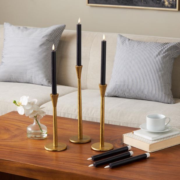 Deco Marche 6-Piece Black 10" Wax Flameless Candle with Remote Control Set-4