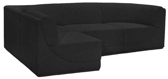 Meridian Furniture Ollie 4-Piece Black Sectional-0