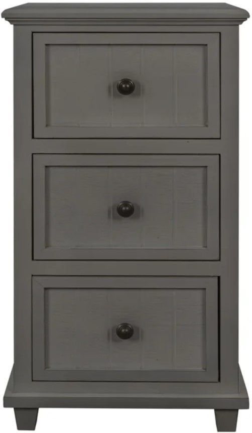 StyleCraft Vintage Gray 3-Drawer Side Table-0