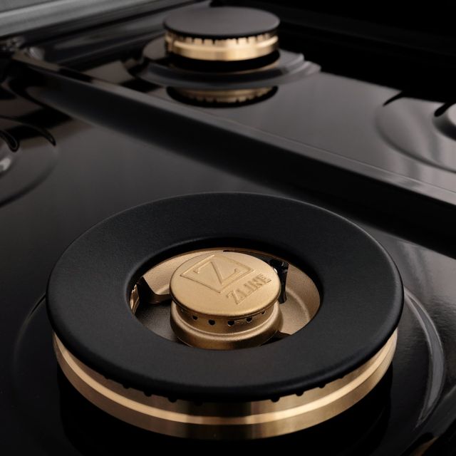 ZLINE Autograph Edition Classic 48" Satin Stainless Steel Gas Rangetop with 8 Burners, Porcelain Cooktop and Matte Black Accents-3