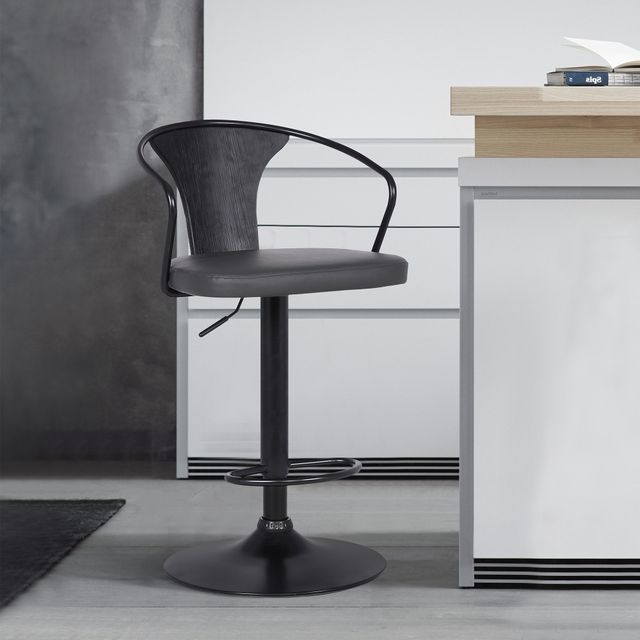 Armen Living Eagle Grey Adjustable Bar Stool-LCEASWBABLGR-4