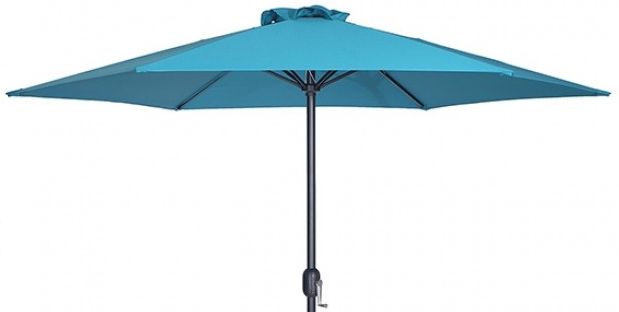 Furniture of America® Lali Blue Outdoor Umbrella with Base-1