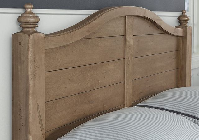 LM Co Home by Vaughan-Bassett Scotsman Natural Maple Queen Post Arched Bed with Post Plank Footboard-1