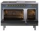 Ilve® Nostalgie II Series 48" Blue Grey Pro Style Dual Fuel Range-4