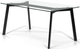 Korson Furniture Bates Rectangular Glass Top Dining Table with Black Metal Legs-1