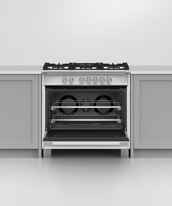 Fisher & Paykel 36" White Pro Style Natural Gas Range-4