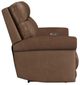 Flexsteel® Alexander Khaki Brown Power Reclining Loveseat with Power Headrest and Lumbar-4