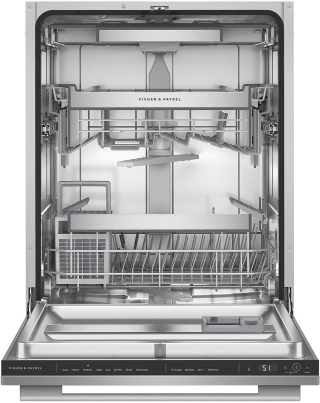 Fisher & Paykel Series 9 24" Stainless Steel Contemporary Tall Top Control Built-in Dishwasher-1