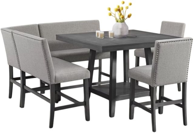 Elements International Seneca 8-Piece Gray Counter Dining Set-0