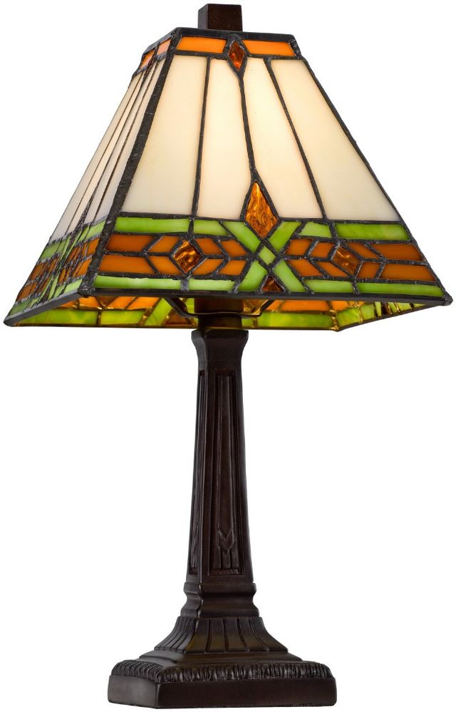 Cal® Lighting & Accessories Tiffany Dark Bronze/Green/Yellow Accent Lamp-1