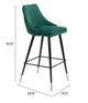 Zuo® Piccolo Green Bar Chair-4