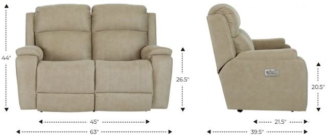 La-Z-Boy® Dorian Mocha Leather Power Reclining Loveseat with Headrest-2