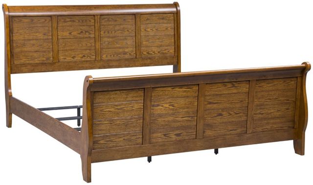 Liberty Furniture Grandpas Cabin Aged Oak California King Sleigh Bed-0
