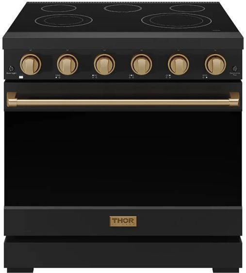 Thor Kitchen® Gordon Ramsay 36" Black/Bronze Freestanding Pro Style Electric Range-0