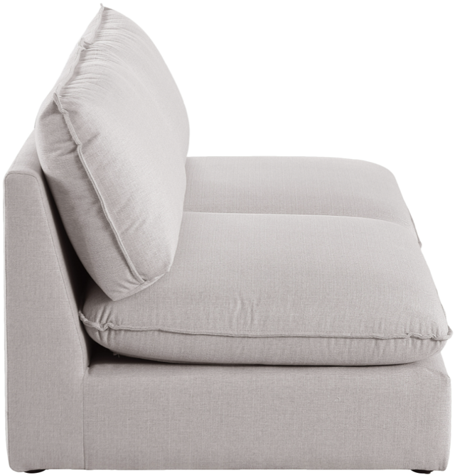 Meridian Furniture Mackenzie Beige 80" Linen Fabric Armless Modular Sofa-2