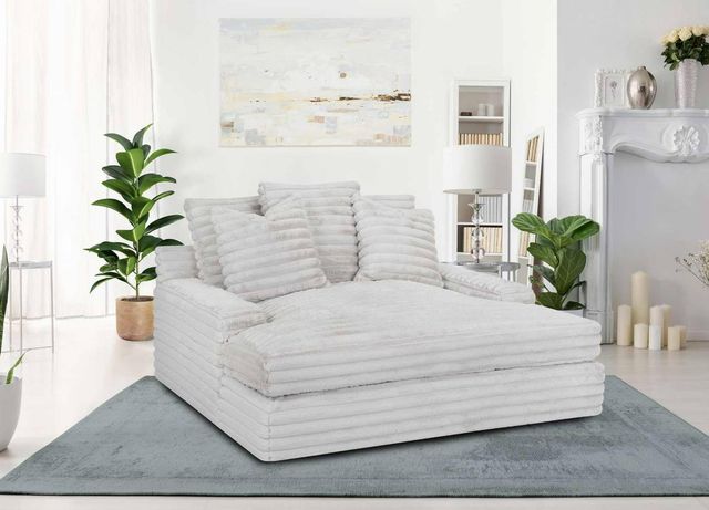 Franklin™ Grand Cloud Dove Home Theatre Chaise Lounge with Dual USB Charging Ports-1