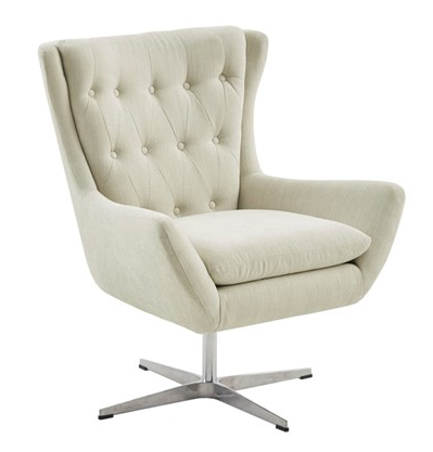 Olliix by Madison Park Catalina Cream Swivel Chair-1