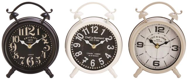 Deco Marche 3-Piece White Clock-0
