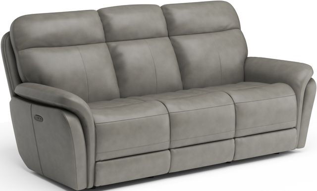 Flexsteel® Zoey Gray Power Reclining Sofa with Power Headrests-0