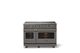 Viking® 5 Series 48" Damascus Gray Pro Style Induction Range with Brushed Brass Trim-3