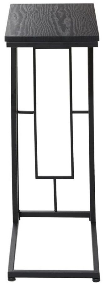 Deco Marche Dark Brown C-Table with Black Base-1