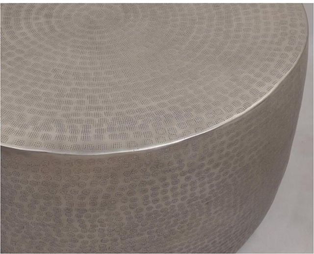Riverside Furniture Nadene Antique Pewter Drum Coffee Table-1