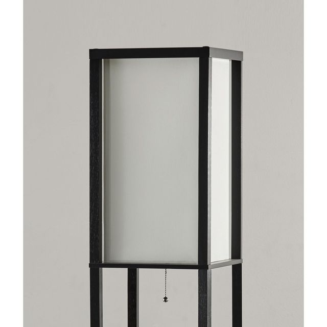 Adesso® Titan Black Tall Shelf Floor Lamp-1