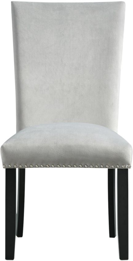 Elements International Francesca Gray Upholstered Dining Side Chair-1