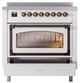 Ilve® Nostalgie II Noblesse 36'' Custom RAL Color Pro Style Induction Range with Burnished Trim-3